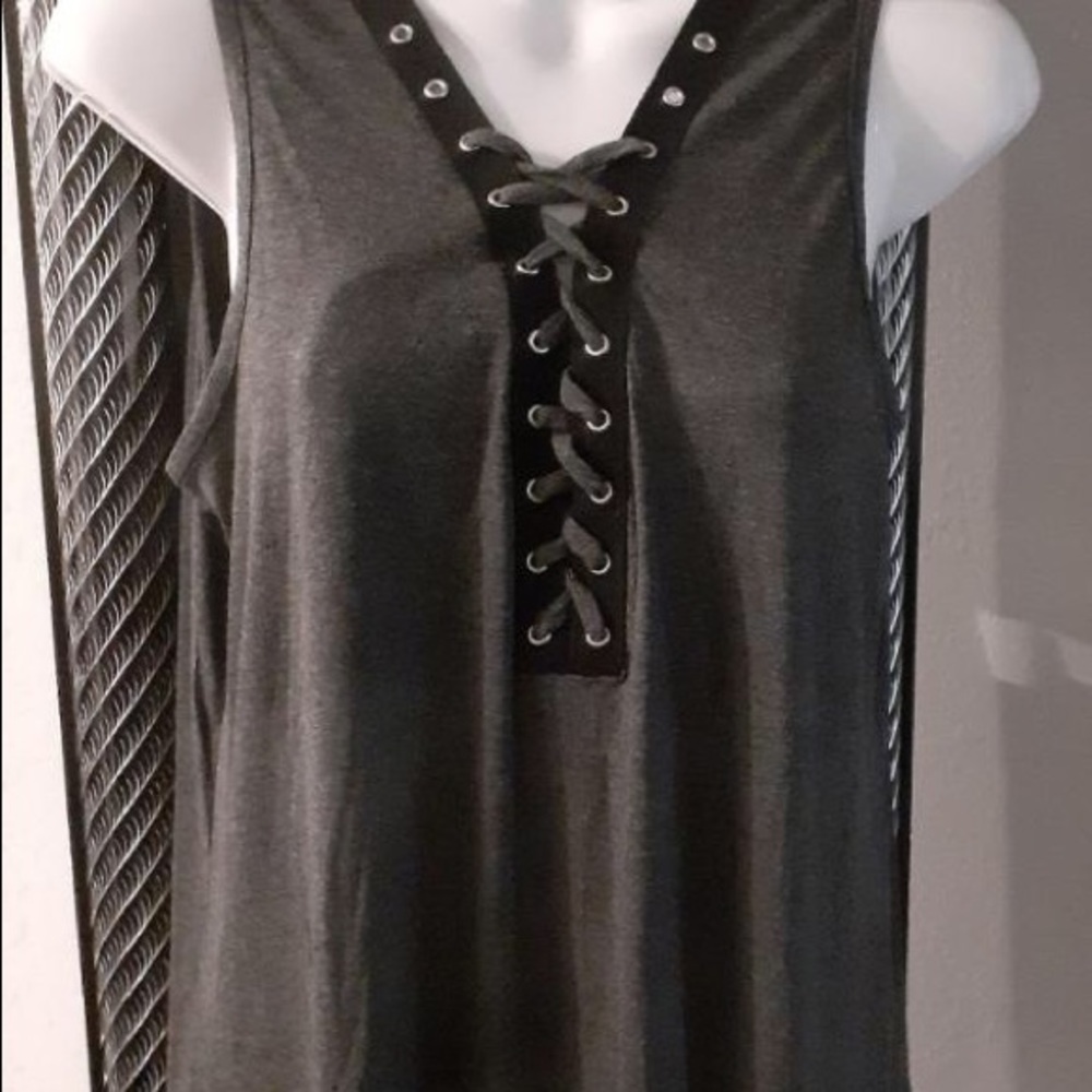 Gray And Black Blouse